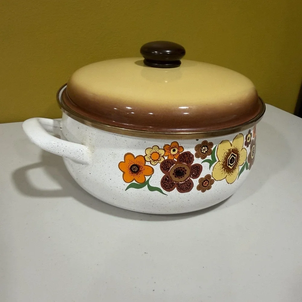 VTG SEARS *Harvest Blossom* Enamelware Large 10